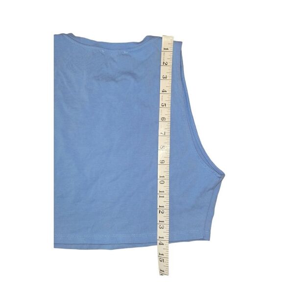 NWOT Zara Blue crop top with a round neckline L - Picture 6 of 6